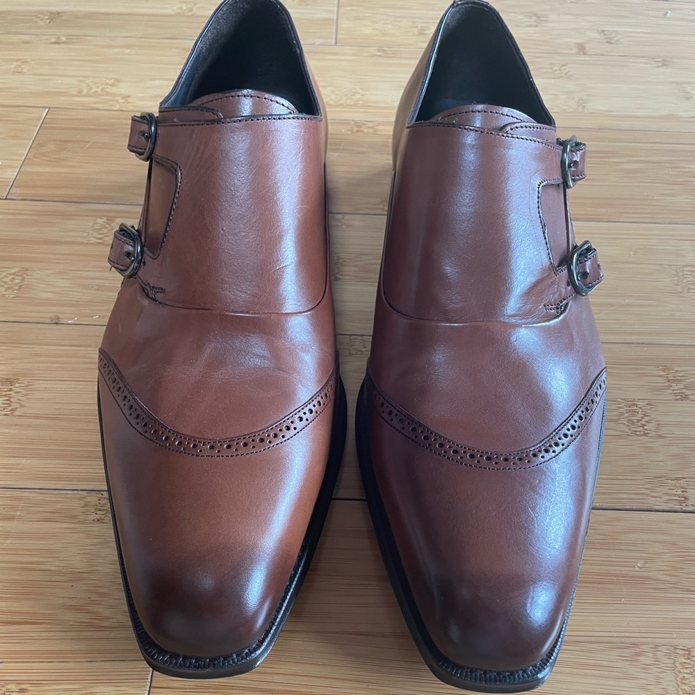 Mezlan Cognac Double Monk Straps, 10M. New, never worn.